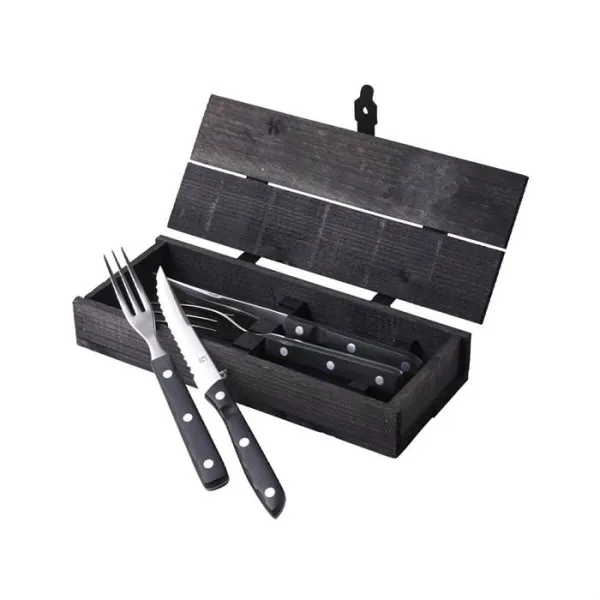 Gense Old farmer cubertería para bistec/parrilla 4 piezas - Negro/acero
