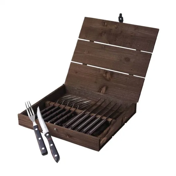 Gense Old Farmer cubertería para bistec/parrilla 12 piezas - Madera/acero