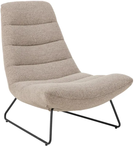 ACT NORDIC Milford sillón lounge - tela beige y metal negro