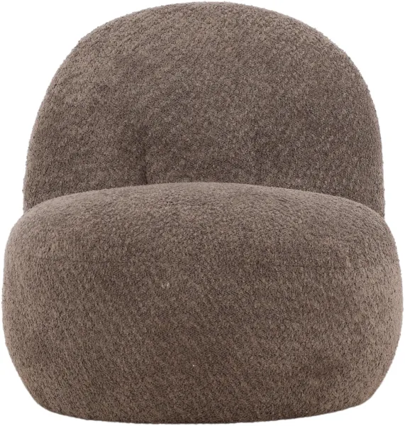 VENTURE DESIGN Omaha sillón lounge - poliéster bouclé marrón