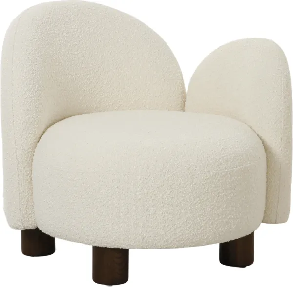 HOUSE NORDIC Honolulu sillón lounge, orientado a la izquierda, redondo - tapizado en bouclé blanco de poliéster