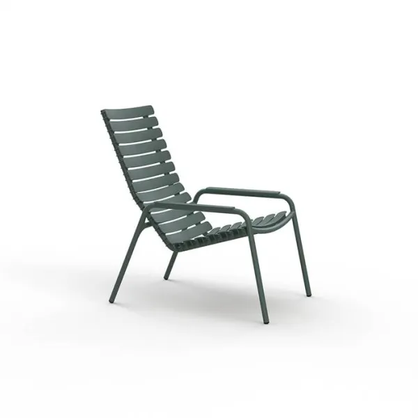 Sillón lounge HOUE ReCLIPS de plástico reciclado - Verde Oliva