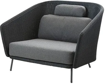 Cane-Line Mega sillón lounge - Estructura gris con cojines