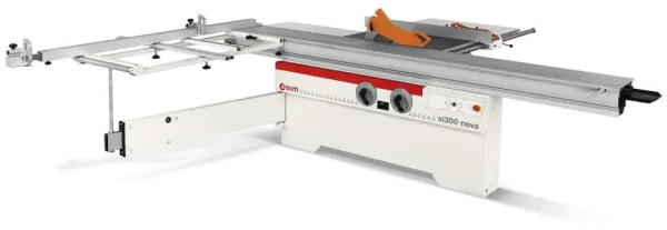 SCM Sierra circular, SI 300 NOVA con hoja inclinable y mesa deslizante.