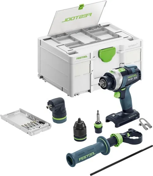 Festool Taladro percutor/atornillador a batería TPC 18/4 I-Basic-Set QUADRIVE