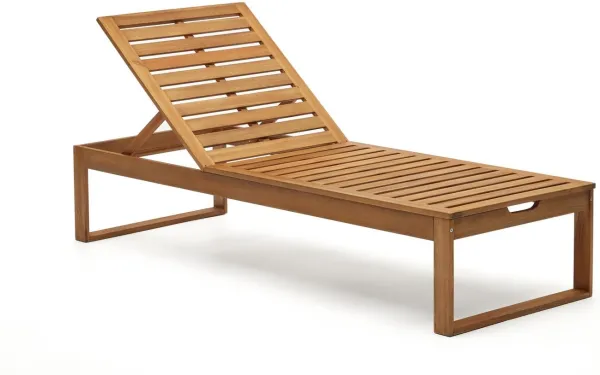 Sulamita, tumbona de exterior, natural, madera maciza