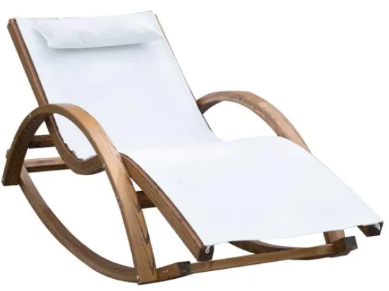 Tumbona Homeville Lux de alerce con función de balanceo 150x60x50cm