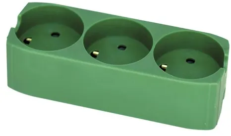 Regleta Gripo con 3 tomas y conexión a tierra, verde