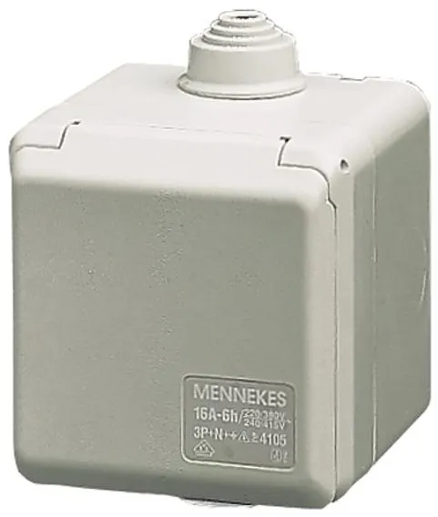 Mennekes CEE toma de pared exterior 3 polos 16A 230V IP44 6H 4102
