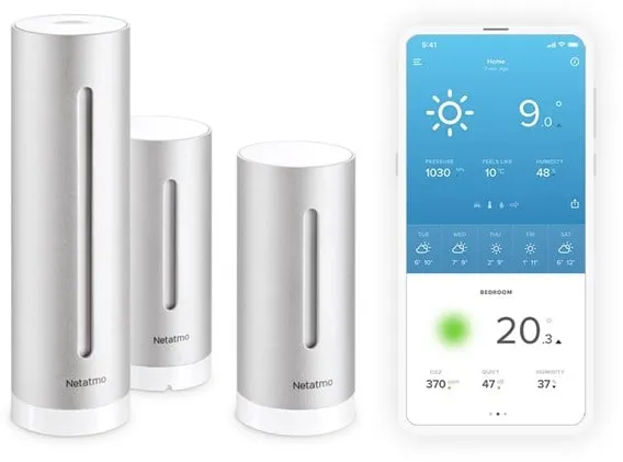 Estación meteorológica inteligente Netatmo + módulo interior adicional